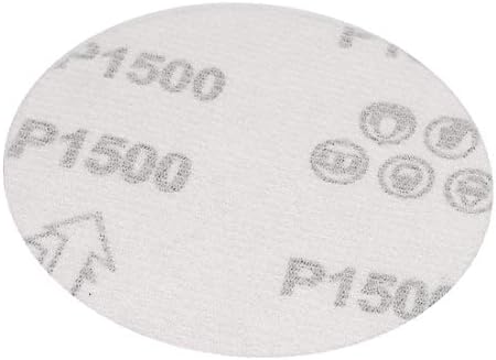 X-DREE 4inch Dia Abrasive Sanding Flocking Sandpaper Sheet Disc 1500 Grit 50 Pcs(Disco de lija de papel de lija de 4 pulgadas de diámetro