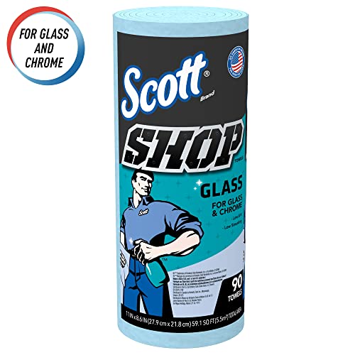 Scott 32896 Mağaza Havluları, Cam, 1 Katlı, 8,6 x 11, Mavi, Rulo Başına 90 Kağıtlar (12 Rulo Halinde)