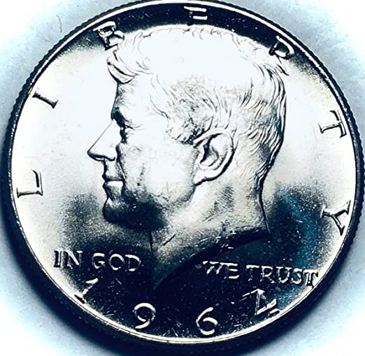 1964 P Kennedy JFK %90 Gümüş OBW Yarım Dolar Satıcı Mint State