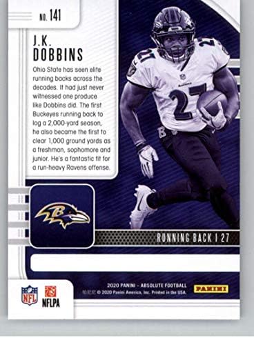 2020 Panini Mutlak 141 JK Dobbins RC Çaylak Baltimore Ravens NFL Futbol Ticaret Kartı