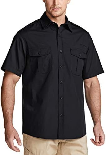 CQR erkek Kısa Kollu İş Gömlekleri, Yırtılmaz Askeri Taktik Gömlek, Açık UPF 50 + Nefes Yürüyüş Gömlek