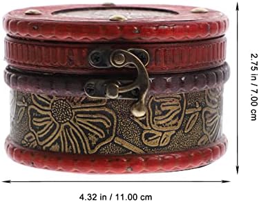 Zerodeko Vintage Yuvarlak Mücevher Kutusu Dekoratif Biblo Kutuları Yüzük Kutusu Antika Metal Kasa Biblo Saklama Kutusu Yüzük Küpe ve