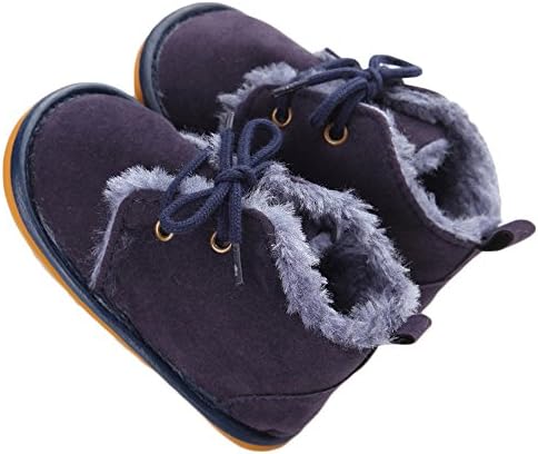 ESTAMİCO Bebek Ayakkabıları Kış Peluş Kauçuk Taban Dantel Çizmeler
