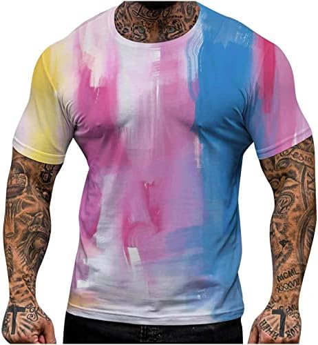 Üstleri erkek Spor günlük t-Shirt Serin Baskılı Ekip Boyun Tees Kazak Kas Egzersiz Gömlek Kazak Bluz