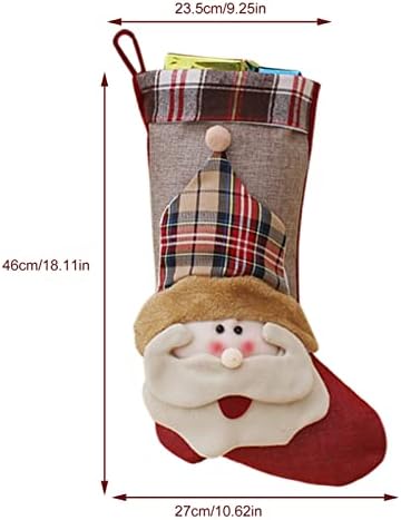 XİOS Noel Çorapları. Bez Noel Çorap Çanta ve Noel Asılı Çorap için Parti Dekorasyon ve Noel Karikatür Kırmızı Set Parti Bayrağı (C,