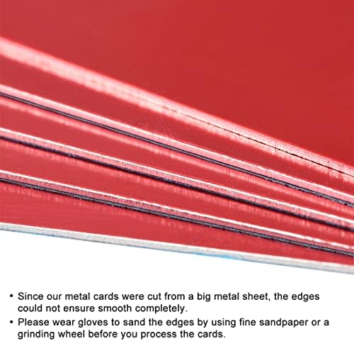 Boş Metal Kartvizit 88x53x0. 6mm Anodize Alüminyum Levha DIY Lazer Baskı Kırmızı 5 Adet