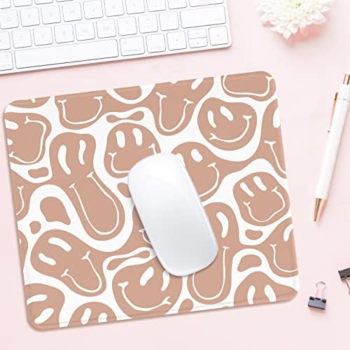 Seorsok Kare Mouse Pad Sevimli Retro Gülen Hippi, Ofis Ev Kişiselleştirilmiş Premium Dokulu Fare Mat Tasarımı, Su Geçirmez Mousepad,