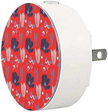 2 Paket Plug-in Gece Lambası LED Gece Lambası Alacakaranlıktan Şafağa Sensörü Çocuk Odası, Kreş, Mutfak, koridor Mavi Çilek Çiçek Kırmızı
