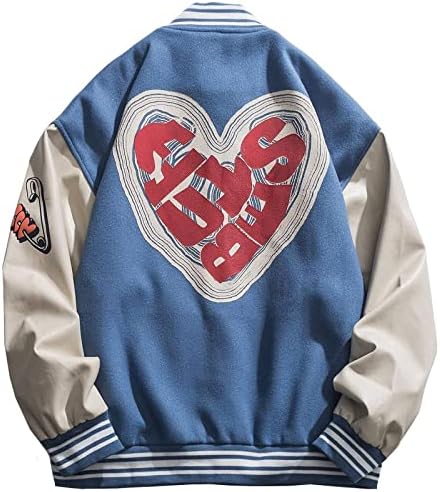 Aelfric Eden erkek Mektubu Köpük Aşk Baskı kolej ceketi Vintage Grafik Beyzbol Ceket Unisex Mont Streetwear